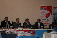 Asamblea ICIC, Nicolás Díaz Chico (i), Javier Dorta, Ángel G. Ravelo y Santiago Fdez. la Puente (d)